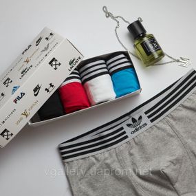 Чоловічий комплект трусів Adidas, подарунковий набір чоловічих трусів Адідас у коробці на 4 штук, набір трусів Адідас