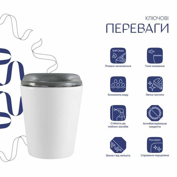 Унітаз підлоговий Qtap Freedom інклюзивний безбарвний Rimless безобідковий із сидінням Soft-close WHITE QT22223368W | Зображення 3