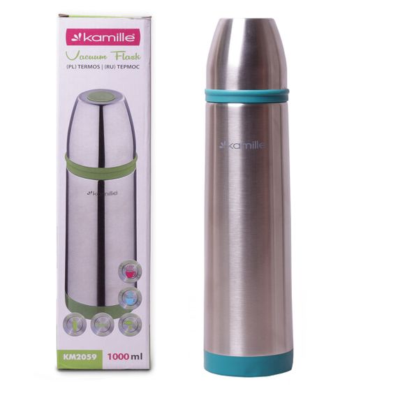 Термос синий 1000ml из нержавеющей стали