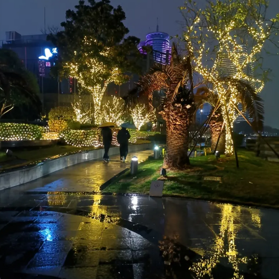 Світлодіодна гірлянда 800 LED 50М Теплий білий Вуличний, вулична світлодіодна гірлянда краплі роси, гірлянда знижка