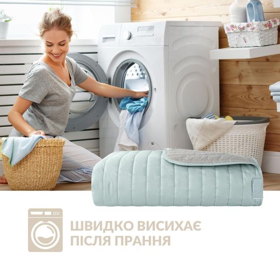 Двостороннє покривало Стиль Люкс IDEIA 220х240 см з антиалергенним волокном, м'ята/св. сірий (8-13499*007) | Зображення 7