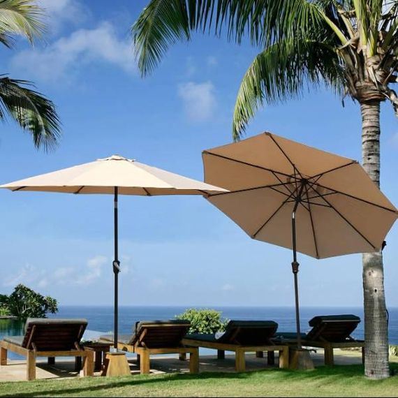 Зонт пляжный 2,7м с подъемной ручкой H-2.7м Бежевый