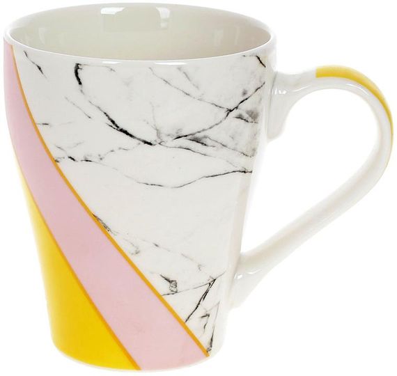 Кухоль Marble Pink-Yellow фарфор 400мл