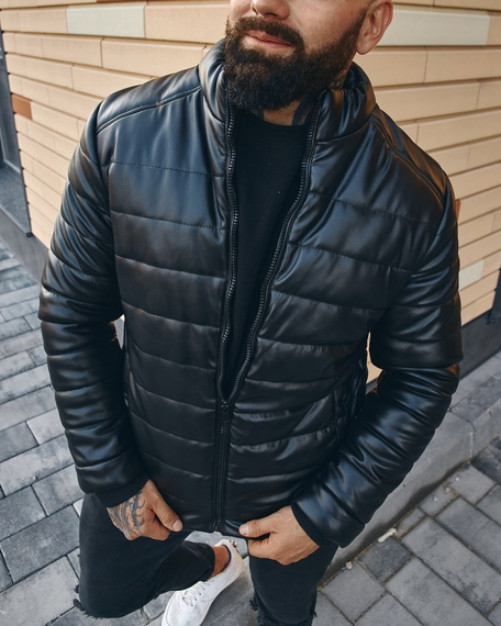 Кожанка Премиум чёрный S M | Зображення 1