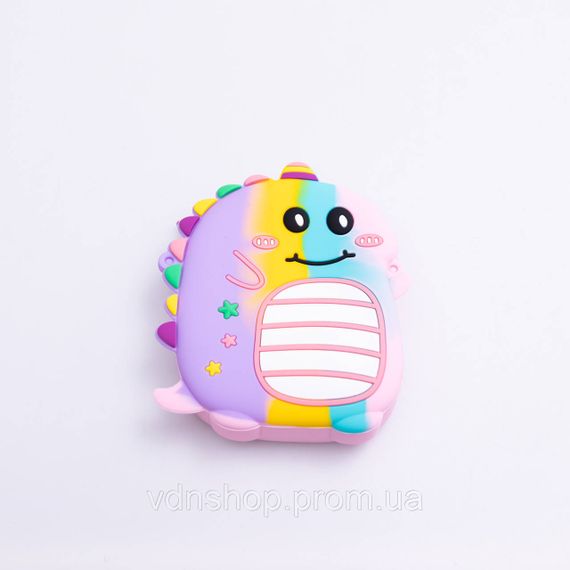 Дитяча силіконова сумка Динозавр 12×11×3 (см) через плече Фіолетовий HP-55-4V | Зображення 1