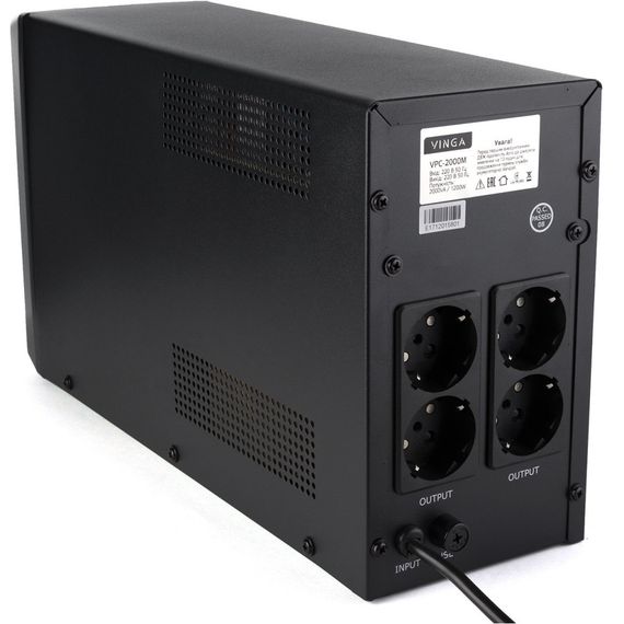 Пристрій безперебійного живлення Vinga LCD 2000VA metall case (VPC-2000M) | Зображення 9