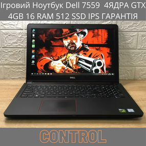 Игровой Ноутбук Dell 7559  4ЯДРА GTX 4GB 16 RAM 512 SSD IPS ГАРАНТІЯ