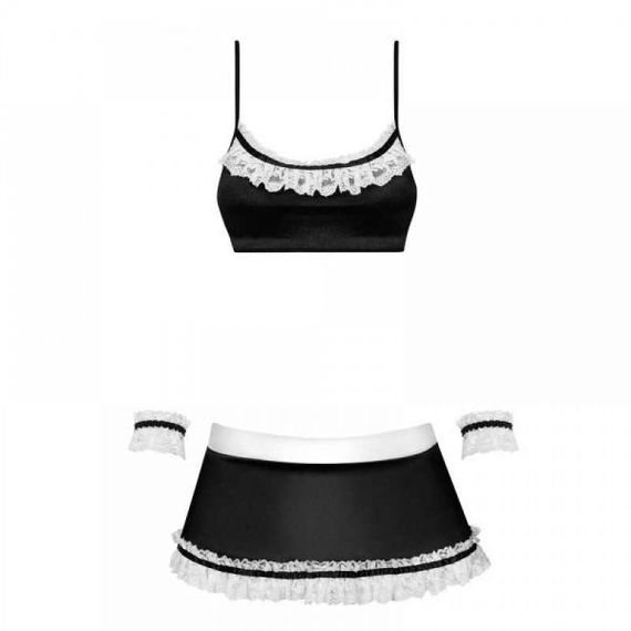 Костюм Покоївка Maid Obsessive S / M, Черный, S/M | Зображення 3