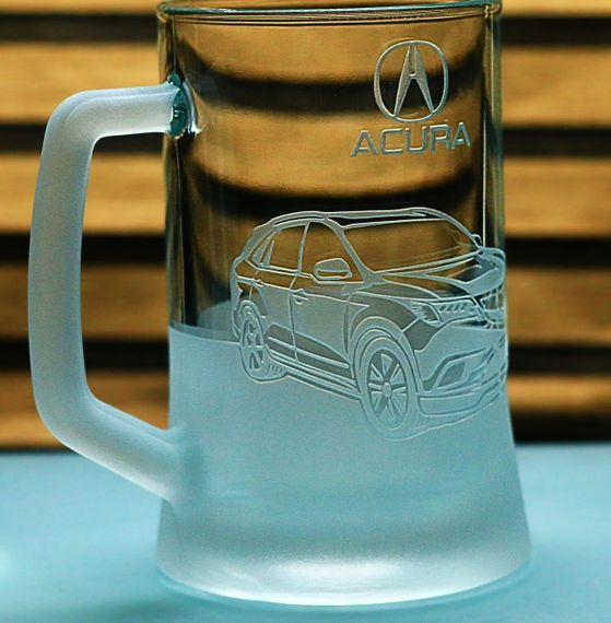 Пивний келих 670 мл з гравіюванням Акура МДХ Acura MDX подарунок для автолюбителя  кухоль для пива з логотипом авто | Зображення 1