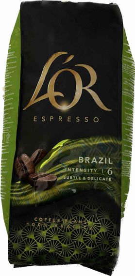 Кофе в зернах L'OR Espresso Brazil 1кг Льор Бразилия 100% Арабика | Зображення 1
