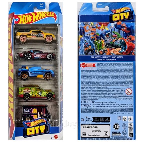 Hot Wheels HW City Подарочный набор из 5-ти машинок Хот Вилс Город | Зображення 1