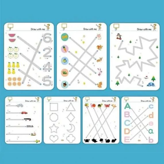 Розвиваюча книга Монтесорі Busy Book пиши-прай Stroke Line dot to dot  30 аркушів (60 завдань), від 2 років | Зображення 6