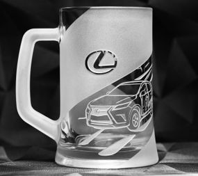Подарочный пивной бокал  670 мл с гравировкой авто надписью лого Лексус РХ 350Lexus RX 350