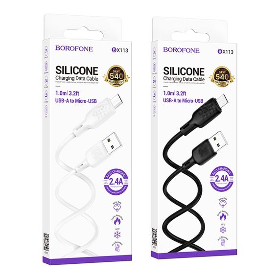 USB Borofone BX113 Silicone Micro 2.4A | Зображення 1