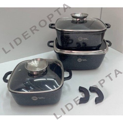 Каструлі гранітні чорні XPRO HK-302 (41921-HK-302 ЧЕРНЫЕ_1894) | Зображення 2