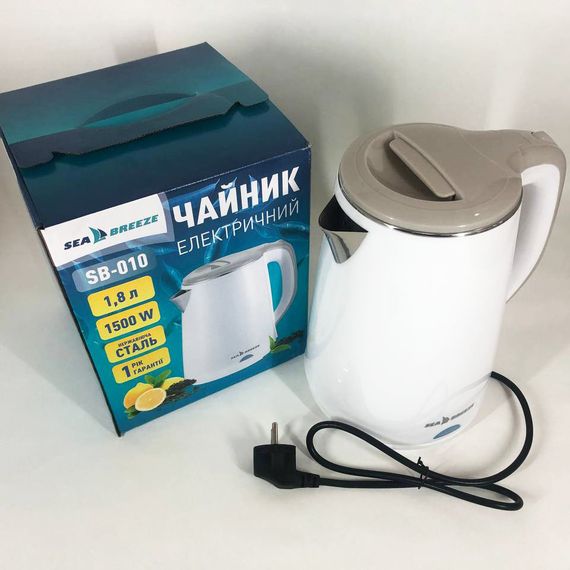 Електрочайник SeaBreeze SB-010 / 1,8 Л / Металевий, чайник дисковий, електронний чайник | Зображення 5