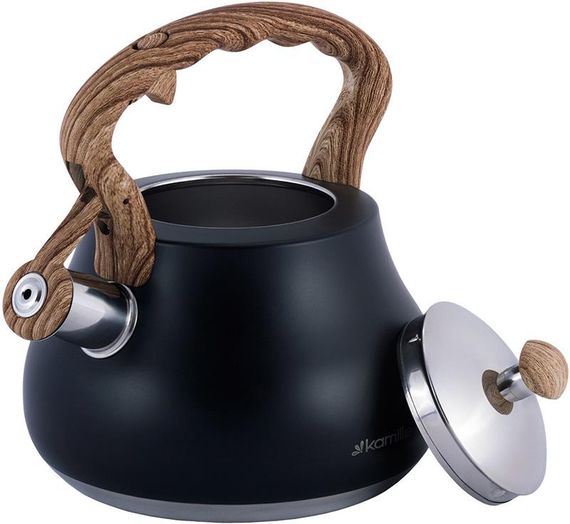Чайник Kamille Whistling Kettle Black 2.7л з нержавіючої сталі зі свистком (чорний) | Зображення 3