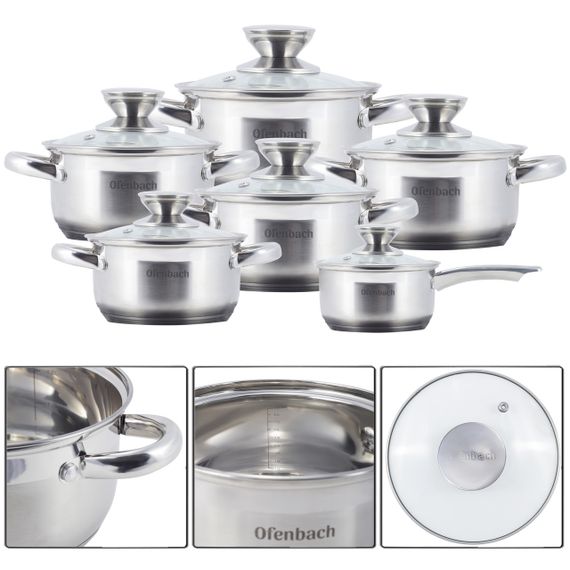 Набор посуды 12 предметов из нержавеющей стали