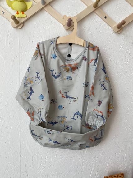 Нагрудник дитячий з рукавами для годування та творчості Кит