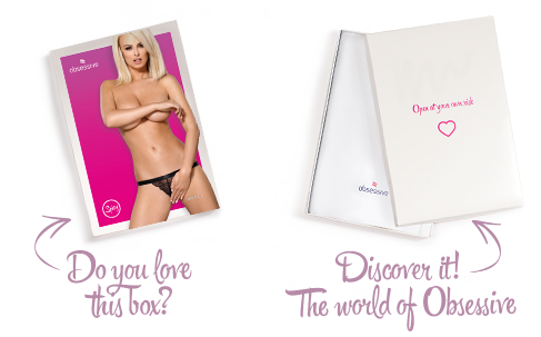 Мереживні танги з доступом Obsessive 828-THC-1 crotchless thong S/M, чорні | Зображення 7