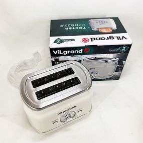 Електричний побутовий тостер на 2 тости ViLgrand VT0823R 850 Вт, Потужний тостер для дому та кухні PA-63