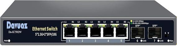 Davuaz 7-Port 2.5G Unmanaged Ethernet Switch Высокоскоростной сетевой коммутатор