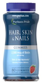 Комплекс для кожи, волос, ногтей Puritan's Pride Hair Skin & Nails Gummies 80 Gummies Strawberry