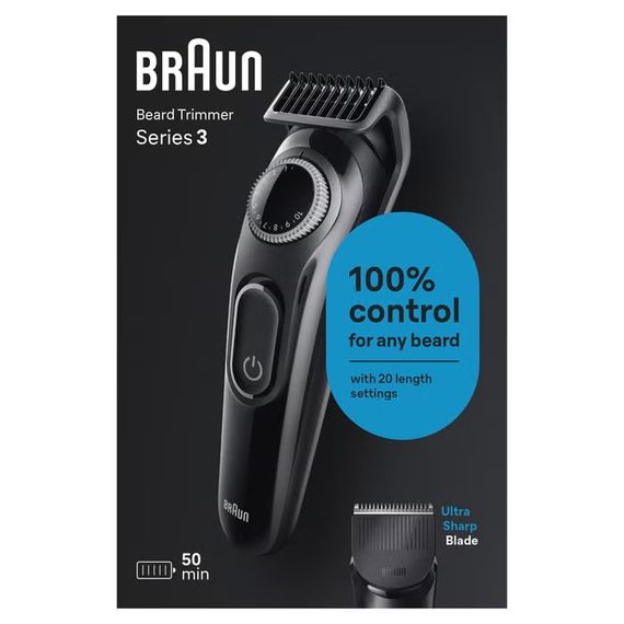 Триммер для бороды и усов Braun BT3400 Series 3 аккумуляторный 20 настроек длины 0.5–10 мм | Зображення 8