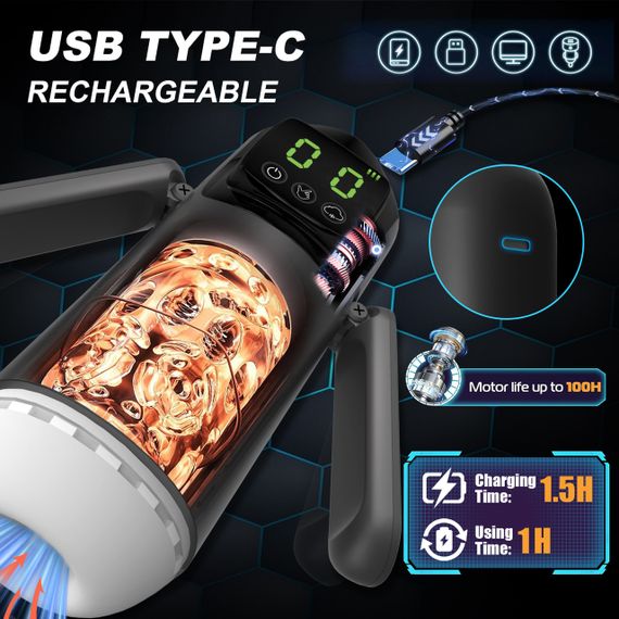 Мастурбатор керований смартфоном з вібрацією і функцією всмоктування Foxshow M510 APP, WYS-M510 APP Sex Aura | Зображення 4