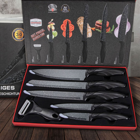 Набір кухонних ножів 6 шт, Ножі з нержавіючої сталі для кухні   знижка