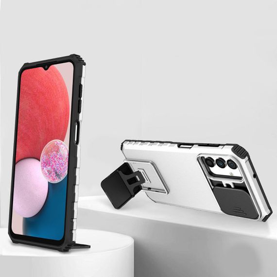 Чохол Kickstand із захистом камери для Samsung Galaxy S21 FE колір Білий | Зображення 1