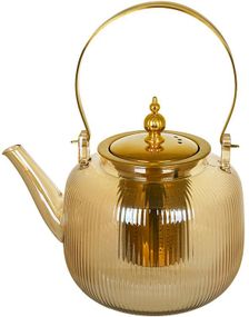 Чайник скляний заварювальний "Amber" 1200мл з металевим фільтром (B489)