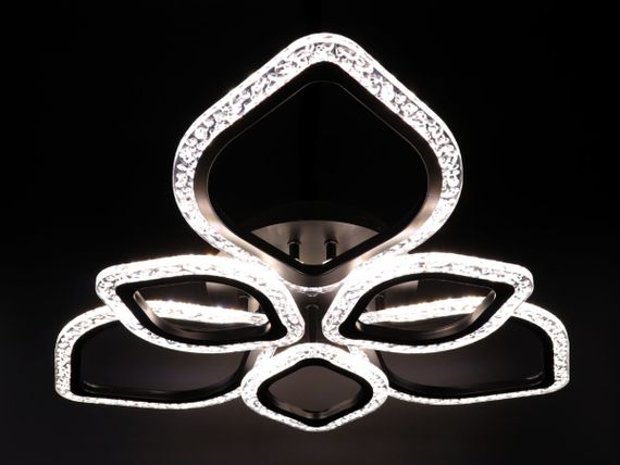 Люстра світлодіодна стельова LED світильник для квартири на стелю лед з пультом 25742 Чорний 10х62х62 см. | Зображення 3