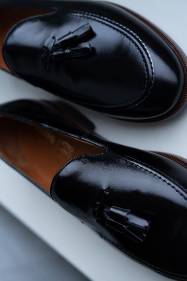 Мужские лоферы из лакированной кожи 39 размер | Зображення 5