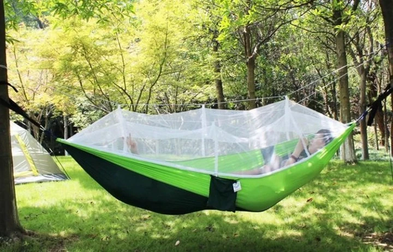 Туристичний гамак із москітною сіткою Hammock With Net GREEN | Зображення 1
