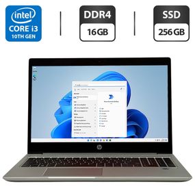 Ноутбук Б-клас HP ProBook 450 G7 / 15.6" (1920x1080) IPS / Intel Core i3-10110U (2 (4) ядра по 2.1 - 4.1 GHz) / 16 GB DDR4 / 256 GB SSD / Intel UHD Graphics / WebCam / Windows 11 Pro б/в