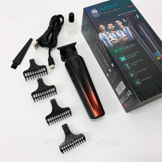 Багатофункціональний тример для стрижки волосся і бороди VGR V-930, Професійний тример з насадками RU-34 | Зображення 2