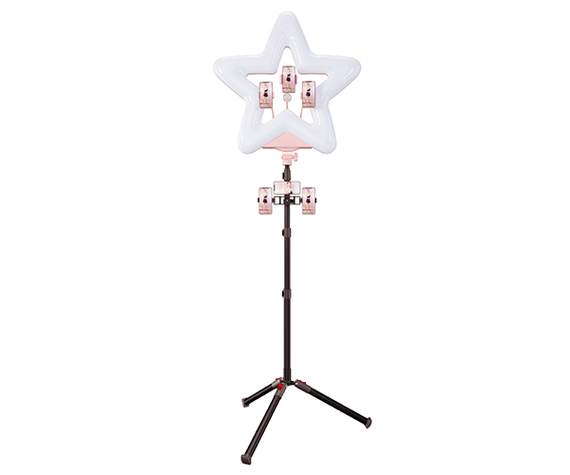 LED лампа XPRO LIVE LIGHT RK-52 студійна 360° світлодіодна зі штативом Зірка Рожева 47 см для смартфонів (957_1587) | Зображення 3