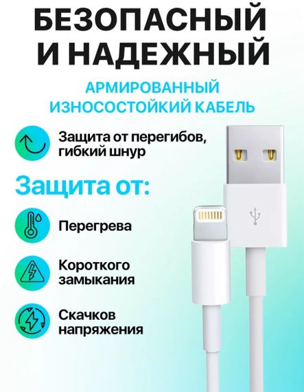 Зарядний кабель для Apple iPhone, USB Type-A/Lightning (1.5 метра) | Зображення 2