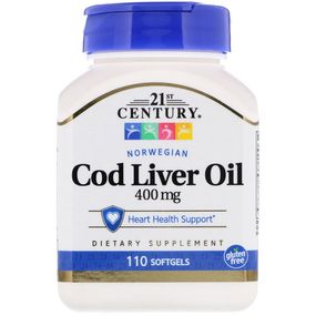 Жир із печінки тріски 21st Century Norwegian Cod Liver Oil 110 Softgels