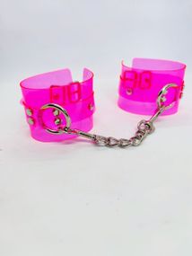 Наручники DS Fetish Handcuffs transparent pink