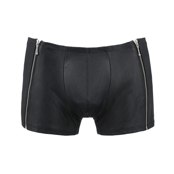 Чоловічі шкіряні боксери з блискавками Passion 049 SHORT MATT S/M Black | Зображення 4