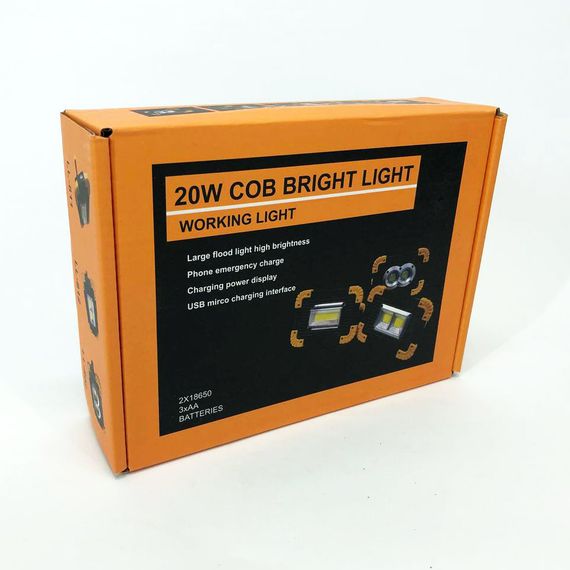 Светодиодные переносные прожекторы X-Balog L802-20W-2COB+1W, Светодиодный аккумуляторный BP-685 led фонарь | Зображення 2