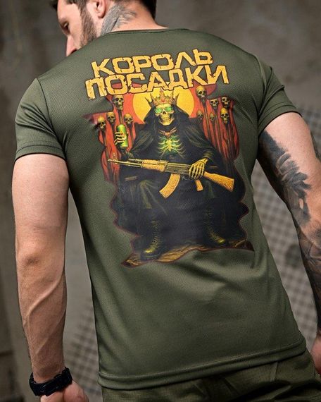 Тактична водовідпірна футболка Король посадки oliva ПП7844 | Зображення 4