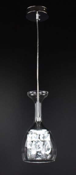 Люстра світлодіодна підвісна LED світильник для квартири на стелю лед 26997 Хром 30-150х13х13 см. | Зображення 8