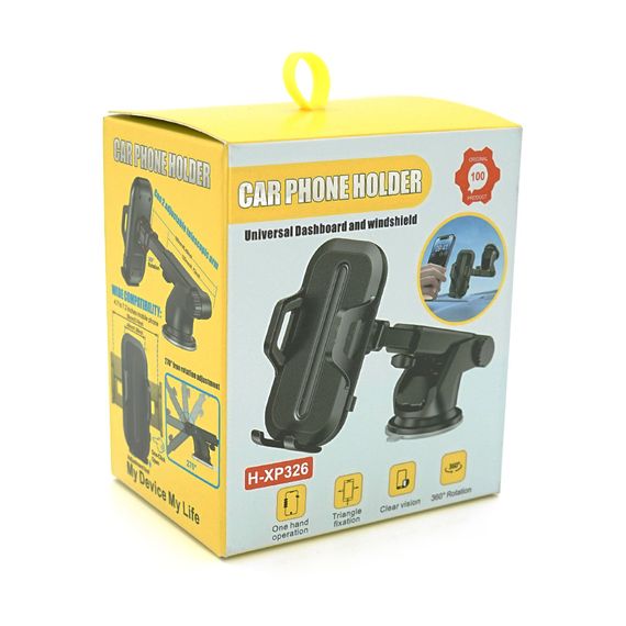 Автоутримувач HOSE H-XP326, присоска на скло, затискач 45-95мм, Box | Зображення 1