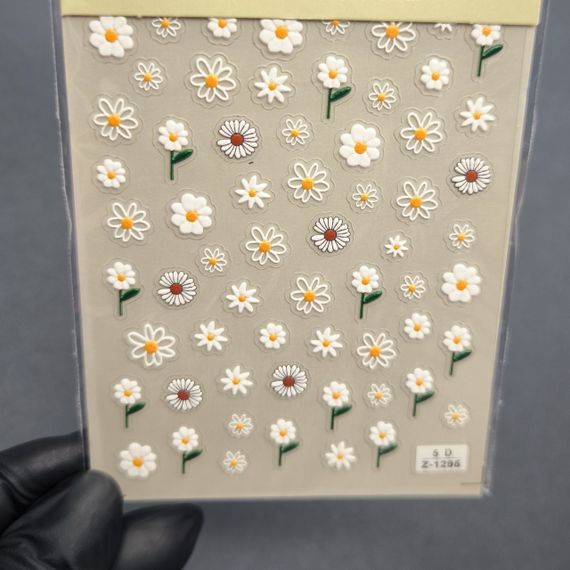 Об'ємна наліпка для нігтів 1295 на липкій основі (7 х 9 см)