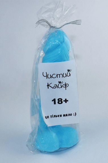 Крафтове мило-член із присоскою Чистий Кайф Blue size L, натуральне Sex Aura | Зображення 2