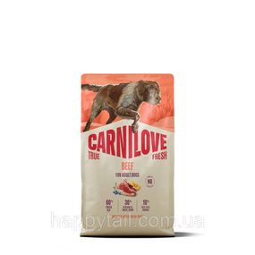 Беззерновий сухий корм Carnilove True Fresh Beef для дорослих собак усіх порід, зі свіжою яловичиною, 4 кг