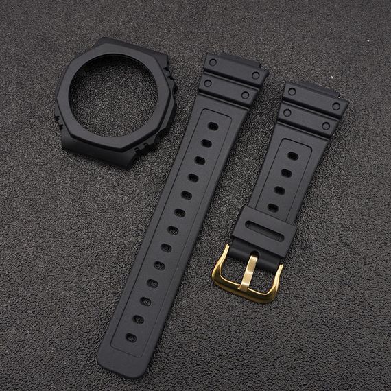 Ремінець + безель (рант) для Годинник C2asio G-Shock GA-2100 Black GD | Зображення 1